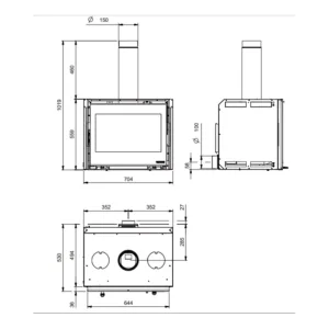 Insert à bois 70 EOS - 8,5 Kw