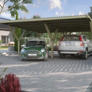 Carport double WEKA 609 imprégné 604 x 621 cm