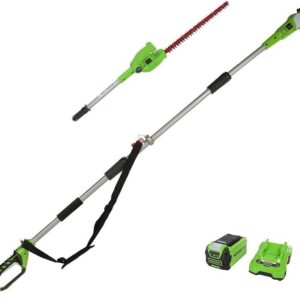 Élagueuse et Taille Haie à Batterie sur Perche 2-en-1 Greenworks G40PSHK2