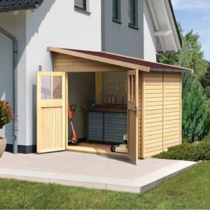 Abri de jardin adossé en bois certifié 4,18m² Bomlitz 2 - Karibu