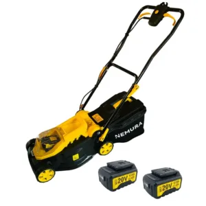 Tondeuse à batterie NEMURA 20V + 2 batteries 6Ah + Chargeur rapide - Coupe de 32cm