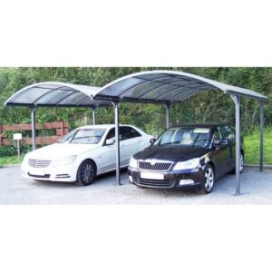 Carport 2 voitures en aluminium et polycarbonate 6mm ANTI-UV – Habrita