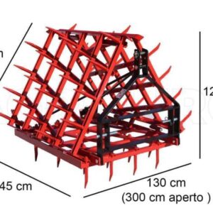 Herse à dents fixes série médium EPM60 – Portée/Tractée – 60 Dents Repliable – 300 cm