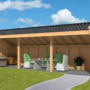 Abri de jardin Boekelo Mélèze Douglas Brut 900 x 340 cm